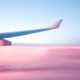 aerial view of airplane wing